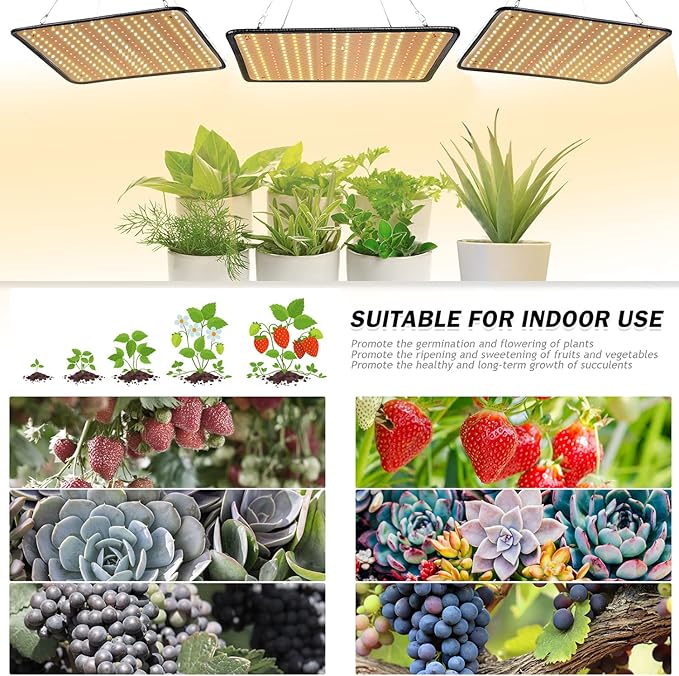 200W LED Grow Light - Full Spectrum, Plant Growing Lamp for Indoor Plants, Greenhouse, Grow Tent, Hydroponics
