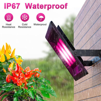 Waterproof Plant Light, 450W Outdoor Grow Lights, Full Spectrum LED Grow Light, Height Adjustable, Silent, Heat Dissipation, for Indoor Outdoor Plant Seedling Growing Blooming Fruiting