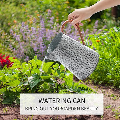 Metal Galvanized Decorative Watering Can Metal Flower Milk Jug Vase Pitcher Holder for Indoor Outdoor Plants