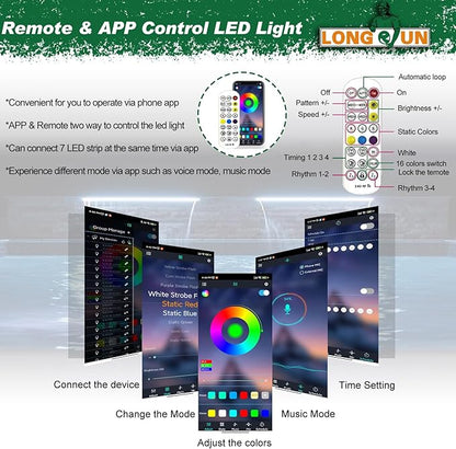 LONGRUN Waterfall Spillway APP Control Multi-Color LED Light Outdoor Pool Fountain, Acrylic Water Spillway Koi Pond Waterfalls Fountains Kit for Garden Patio Swimming Pool Decoration-11.8"