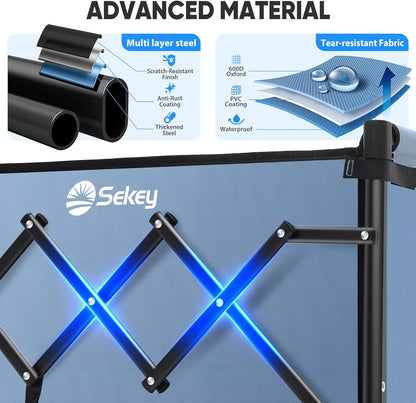 Sekey Heavy Duty Wagon with Big Wheels, Foldable Cart with 220LBS Capacity, Utility Lightweight Wagon, Collapsible Grocery Shopping Cart for Camping Sports & Holiday. Blue