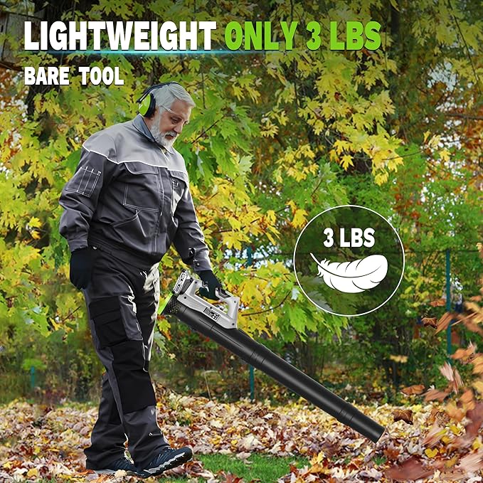 Cordless Leaf Blower and Hedge Trimmer Combo 21V Ultra-Lightweight 3lbs 400CFM/130MPH Blower, 18" Blade & 5/8'' Cutting Bush Trimmer with 2.0Ah Battery and Fast Charger, Ideal for Homeowners & Seniors