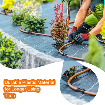 80 Pack Drip Irrigation 1/4” Barbed Coupling Fittings, Barbed Connectors Fits Universal 1/4-Inch Drip Tubing, Irrigation Coupler for Drip or Sprinkler System