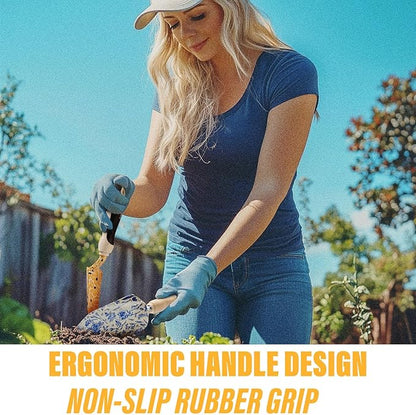 Aimerla Gardening Tool Set of 5 Heavy Duty Aluminum Garden Tools with Non-Slip Rubber Grip, Fashion Garden Bag, Durable Hand Tools for Garden, Weeding, Gardening Gifts for Women,Men - Daisy