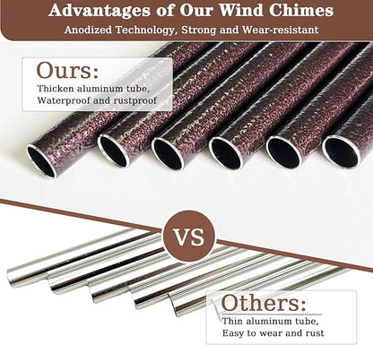 Wind Chimes, 37" Hummingbird Wind Chimes for Outside Garden Patio Yard Decor, Hummingbird Gifts for Mom Women Grandma Wife, Deep Tone Windchimes for Christmas, Mother's Day, Birthday