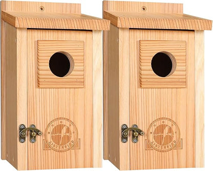 Bluebird Houses for Outside, Blue Bird Houses for Outdoors, Premium Bird House, Pack of 2 Bluebird House, Wooden Birdhouses Kits for Adults for Durable Yard Decor