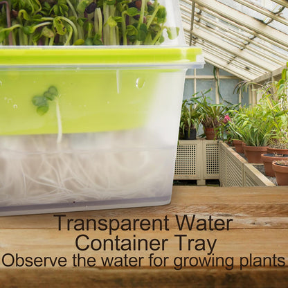 4 Pack Microgreen Growing Trays, Sprouting Tray with Humidity Dome, 1.2 mm Small Mesh Holes, BPA Free, Sprouter Kit for Growing Mirco Seeds, Like Broccoli, Alfalfa, Radish, Clover - Clear Base