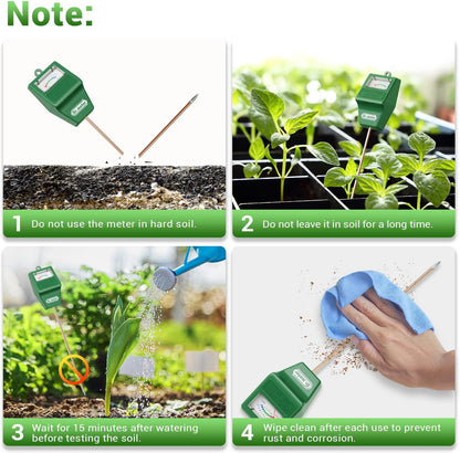 Soil Moisture Meter, 2 Packs Soil Test Kit for Garden Lawn Farm Indoor & Outdoor Use - Soil Tester Hygrometer Sensor for Houseplants - Plant Water Meter-No Battery Needed, Gardening Gifts