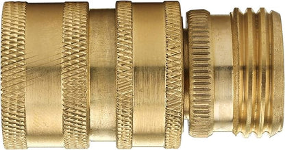 M MINGLE Garden Hose Quick Connect Fittings, 3/4 Inch GHT Solid Brass, Quick Connector Set, 2-Pack