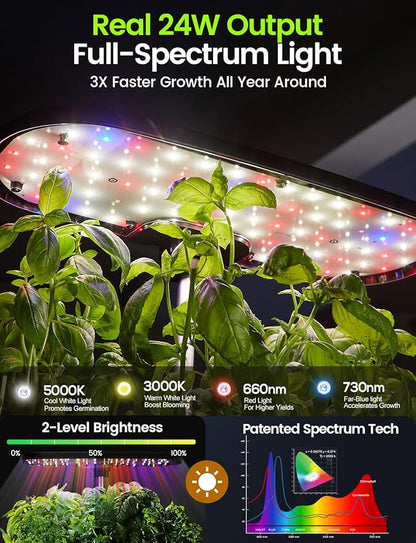 LETPOT LPH-Lite Hydroponics Growing System, 12 Pods Smart Herb Garden Kit Indoor, Indoor Garden, APP & WiFi Controlled, with 24W Growing LED, 5.5L Water Tank, Pump System, Automatic Timer