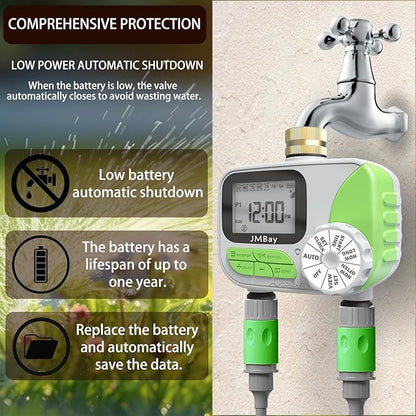 Sprinkler Timer Water Timer for Garden Hose 2 Zone, Auto Faucet Hose Timers and Irrigation System for Yard Greenhouse, Waterproof Digital Sprinkler Controller with Pure Brass Inlet for Lawn