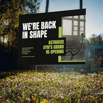 Personalized 18x24" Yard Signs, Double Sided Printing, Metal Stake Included, by Legit Fast Printing (15pk)