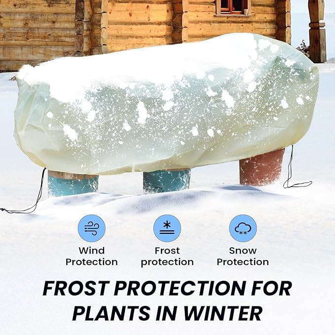 MIXC 2 Packs Plant Covers Freeze Protection, 59" x 19.7" x 21.7" Winter Plant Cover Cold Weather Tree Frost Cloth Warm Blankets Shrub Covers for Outdoor Plant