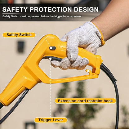 8.5AMP 12Inch Corded Tiller Cultivator 8-inch Depth Rototillers for Gardening, 360RPM Electric Garden Tiller with LT-201D Socket