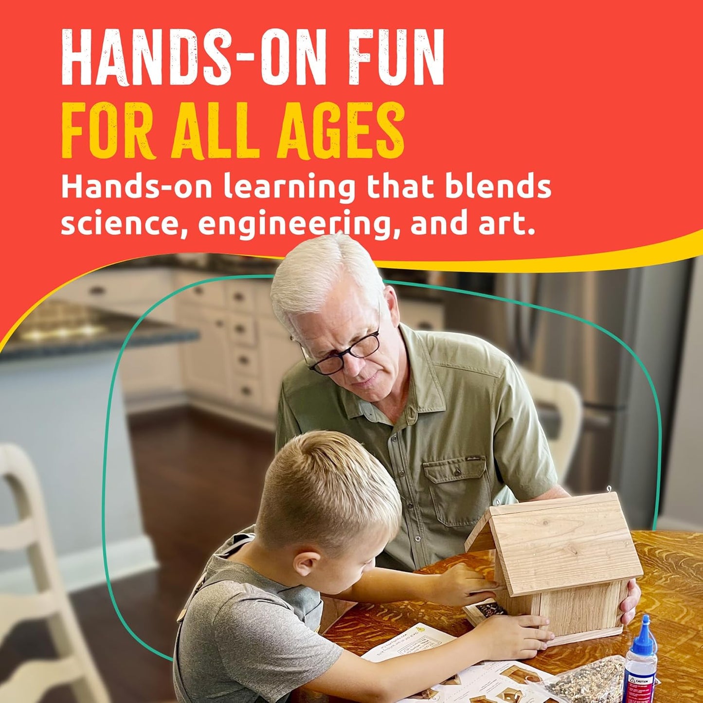 SparkJump Jr Bird House Kit, DIY Cedar Wood Birdhouse for Outdoors with Paint, Fun for Kids & Adults, Bird House Making Kit for All Ages (1-Pack)