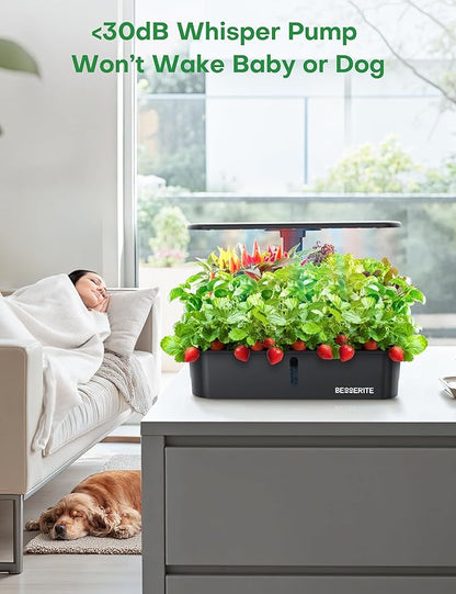 Hydroponics Growing System Kit 12 Pods,Indoor Herb Garden with Light,Kitchen Hydro Ponic Grow System, Countertop Hydro Garden,Smart Planting Kit Home,Plant Grower Inside Kit,Lettuce Grower