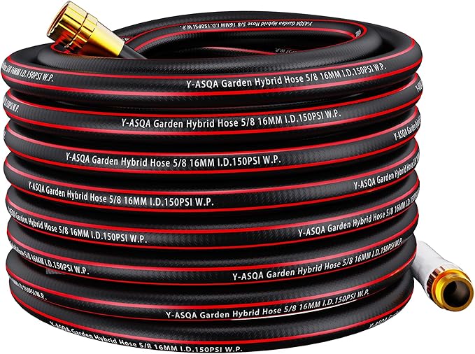 Garden Hose 25ft, Leakproof Durable, Lightweight, Flexible, Drinking Water Safe Hose, Pull-in Heavy Duty Hose 5/8" Diameter 25ft 150PSI No Kink Durable High Burst Strength water Hose