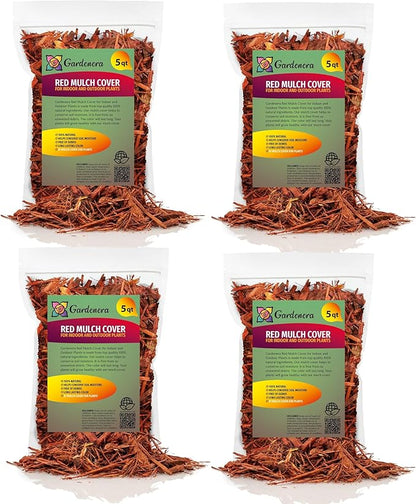 Gardenera Organic Red Mulch - Provide Natural Nutrients for Strong and Resilient Plants - 20 QUARTS