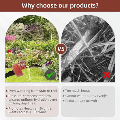 60PCS 2 GPH Pressure Compensating Drip Irrigation Spot Watering Drippers/Emitters, Self-Cleaning Constant Flow Drip Irrigation Emitters Heads Irrigation Drippers Parts for Drip Irrigation System