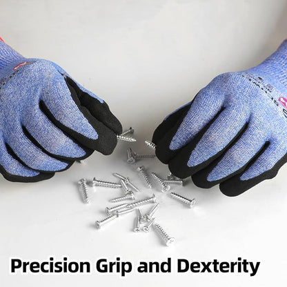 Schwer AIR-SKIN Cut Resistant Gloves AR3900 with Extreme Lightweight & Thin, ANSI A4 Wire Metal Gloves for Refined Work, Touch-screen, Fiberglass-free, 3D-Comfort Fit, Breathable, Non-PFAS, 6 Pair, S