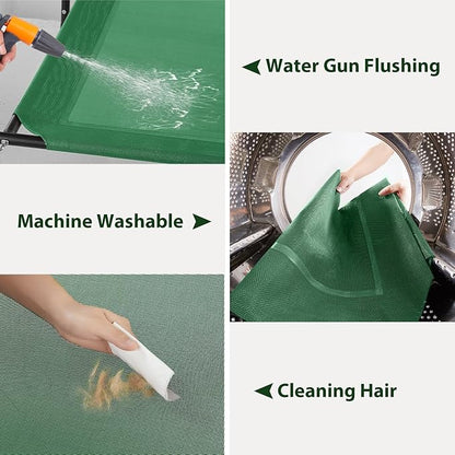 RRPETHOME Elevated Cooling Dog Bed,Raised Dog Cots Beds for Large Dogs,Outdoor Pet Bed for Large Dogs,Chew Proof Portable Cooling Pet Cot Skid-Resistant Feet,Frame with Breathable Mesh