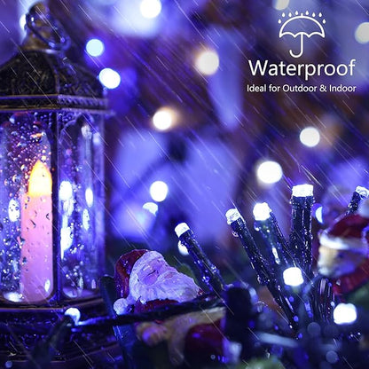 Brizled Blue & White Christmas Lights, 78.74ft 240 LED Christmas Lights, Connectable 8 Modes Xmas Tree Light, Outdoor Light String Waterproof with Memory Timer for Xmas Indoor Decor