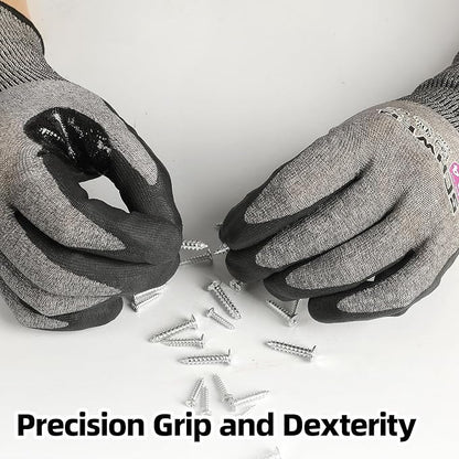 Schwer A4 AIR-SKIN Cut Resistant Work Gloves AR5918 with Extreme Lightweight & Thin, Grip Gloves for Fishing, Gardening, Mechanic, Refined Work, Touch-Screen, Non-PFAS, 3D-Comfort Fit, 1 Pair (L)