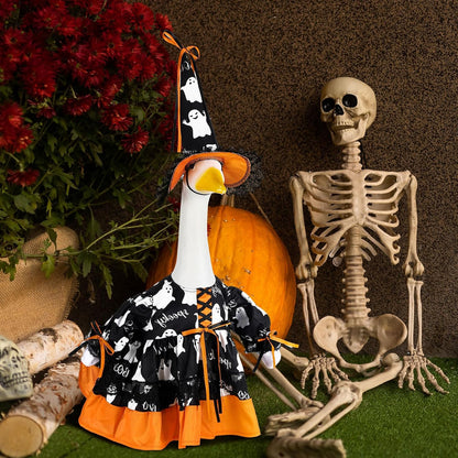 Suzile Halloween Goose Outfit Clothes for 23 Inch High Cement or Plastic Geese Ghost Lawn Porch Goose Clothes Halloween Costume