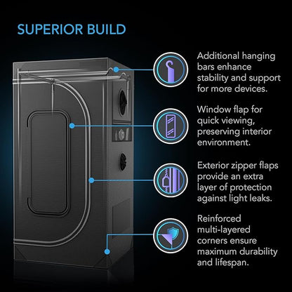 AC Infinity AI Grow System PRO 4x4, 4-Plant Kit w/WiFi App, Includes Dynamic Self Learning AI Controller, LM301H EVO LED Lighting, 2000D Mylar Tent w/Lab-Tested Reflectivity, Largest Zippered Window