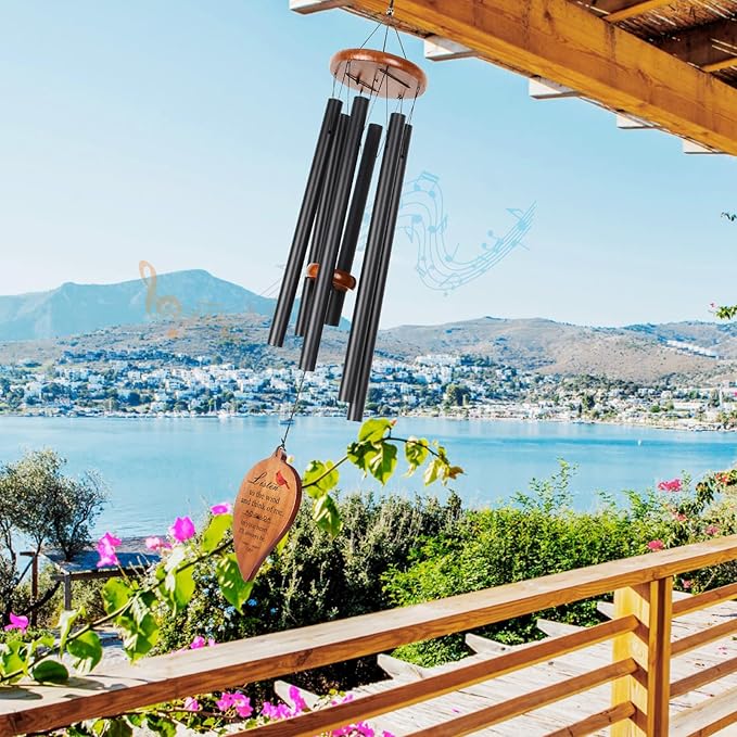 Sympathy Wind Chimes for Outside Deep Tone Windchimes Outdoors Memorial Wind Chimes for Loss of Loved One Mother Father Husband Wife Bereavement Memorial Gifts Sympathy Wind Chime Outdoor Patio Decor