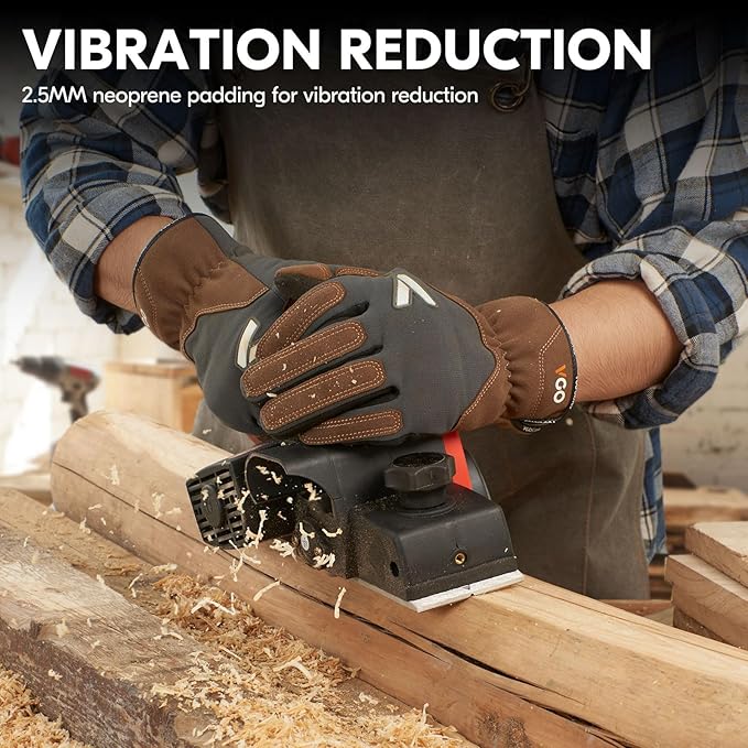 Vgo... Work Gloves for Men,Leather Safety Work Gloves,Scratch protection,Thornproof,Touchscreen(CA7777/CA7780/GA7776/PA7775)