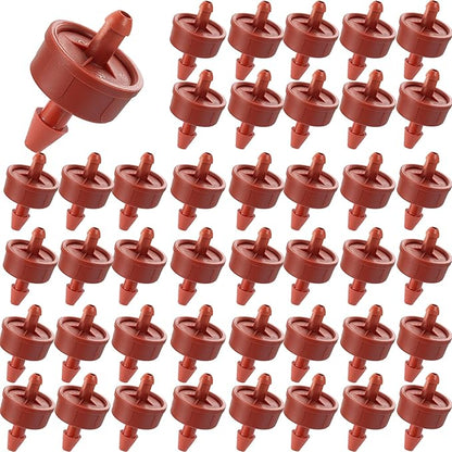 60Pcs 2 GPH Pressure Compensating Irrigation Spot Drippers,Constant Flow Barb Outlet Watering Dripper Emitters Heads Parts for 1/4 Inch Watering Tubing Line for Garden Pots Plants Irrigation Systems