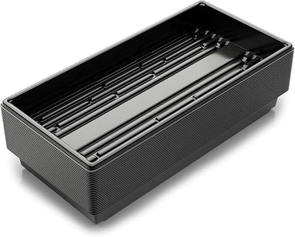 10x20 Inch Black Plastic 25 Pack Plant Propagation Tray – Growing Trays for Garden, Planting, Seedling, Soil & Hydroponic Horticulture - Microgreen Trays Grow Plants - No Drain Holes