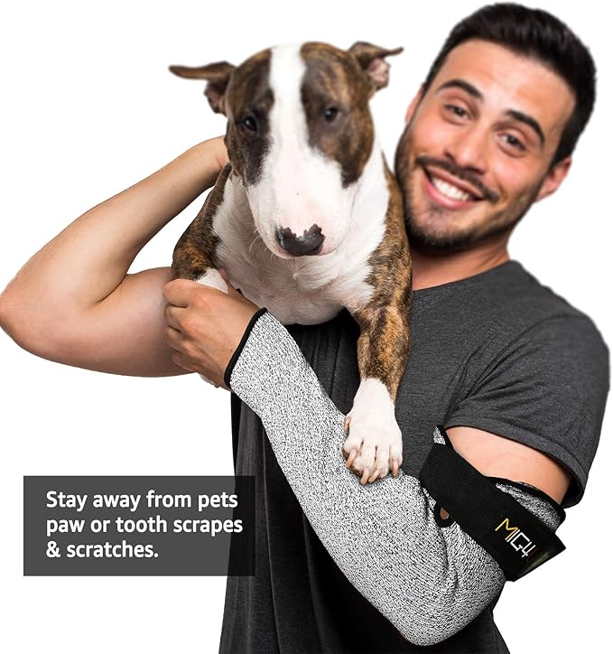 MIG4U 1 Pack Cut Resistant Sleeve Safety Protection Arm Guards No Thumb Shot, Adjustable fit for Men and Women Yard Work,Construction,Farm,Gardening 18 inches