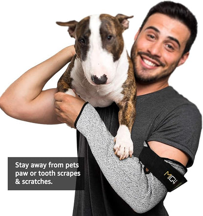 MIG4U 1 Pack Cut Resistant Sleeve Safety Protection Arm Guards No Thumb Shot, Adjustable fit for Men and Women Yard Work,Construction,Farm,Gardening 18 inches