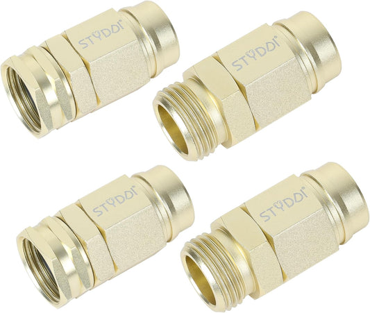 STYDDI Metal Heavy-Duty 5/8-inch Garden Hose Connector Repair Fittings, Premium Aluminum-Alloy Female and Male End-Hose Mender, 5/8" Water Hose End Coupler Replacement, 2 Set