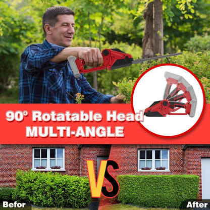 Cordless Hedge Trimmer for Milwaukee M18 Battery(No Battery),2200RPM Cordless Mini Grass Shears,2 in 1 Handheld Electric Hedge Trimmer/Grass Cutter,Shrub Trimmer Bush Trimmer for Gardening,Lawn,Yard