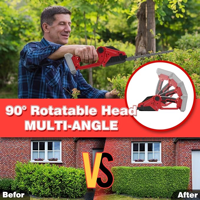 Cordless Hedge Trimmer for Milwaukee M18 Battery(No Battery),2200RPM Cordless Mini Grass Shears,2 in 1 Handheld Electric Hedge Trimmer/Grass Cutter,Shrub Trimmer Bush Trimmer for Gardening,Lawn,Yard