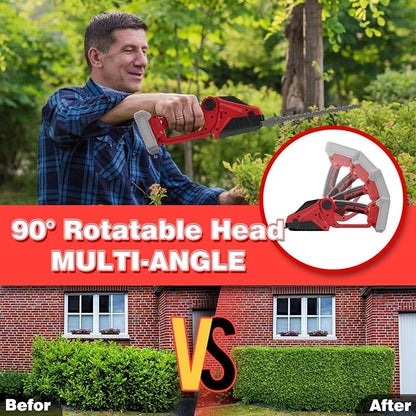 Cordless Hedge Trimmer for Milwaukee M18 Battery(No Battery),2200RPM Cordless Mini Grass Shears,2 in 1 Handheld Electric Hedge Trimmer/Grass Cutter,Shrub Trimmer Bush Trimmer for Gardening,Lawn,Yard