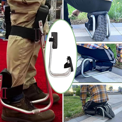 Ergonomic Knee Seat for Gardening, 304 Stainless Steel Garden Kneeler and Seat, Quick Release Gardening Kneele for Contractors Workers (Black)