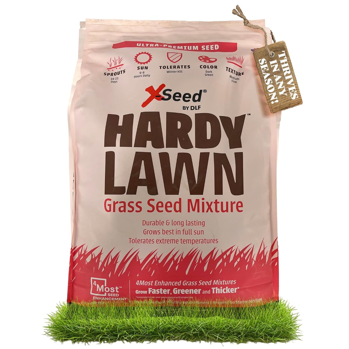 X-Seed Hardy Lawn Grass Seed Mixture - Durable, Long-Lasting Lawn Solution for Full Sun, Withstands Extreme Temperatures & Heavy Traffic, Ideal for Backyards, 20 lbs.