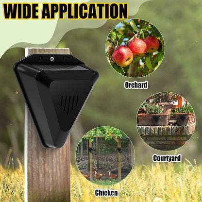 Qualirey 6 Pack Solar Animal Repeller Outdoor Alarm Deterrent Sound Dog Barking Alarm 13 Sounds 130db Loud Noise Maker Daytime Working Deer Skunk Raccoon Repellent for Home Villa Yard Farm (Black)
