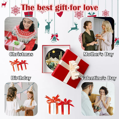 Stained Glass Window Hanging, Black and White Golden Cactus Nature Suncatcher for Doors Window Home Starry Sky Sun Catchers Decor Mother's Day Birthday Gifts for Women, Men Mom 11.8 in