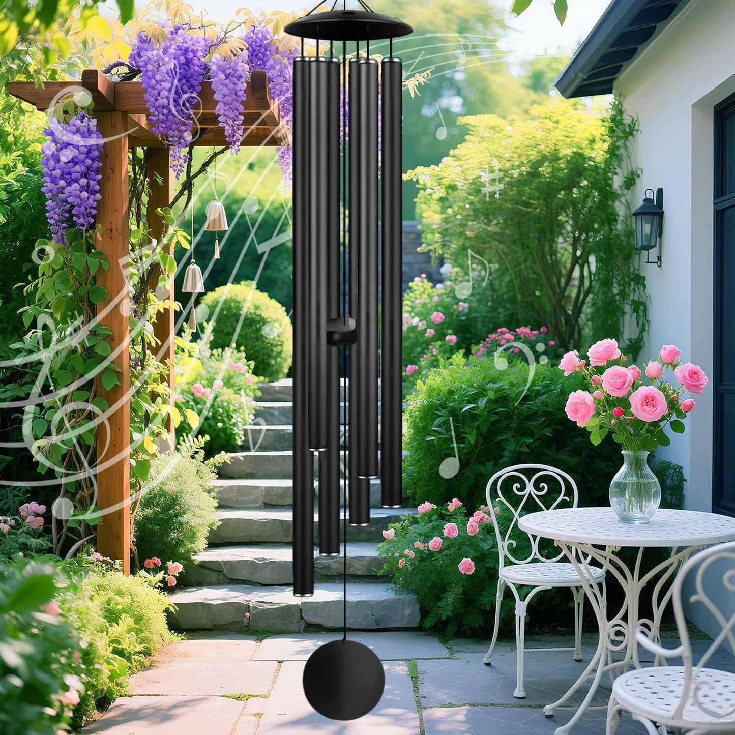 Large Memorial Wind Chimes, 67'' Deep Tone 6 Heavy Tubes Soothing Tones Windchimes for Outside Garden Patio Hanging Decor, Sympathy Gifts, Memorial Wind Chime Best Gift for Mom Women Grandma Neighbors