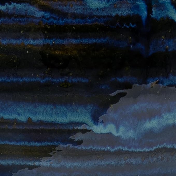 Sunnydaze Large Ceramic Plant Pot - Round Outdoor Glazed Ceramic Planter Pot with Drainage - Studio - Galaxy Blue - 18.5"