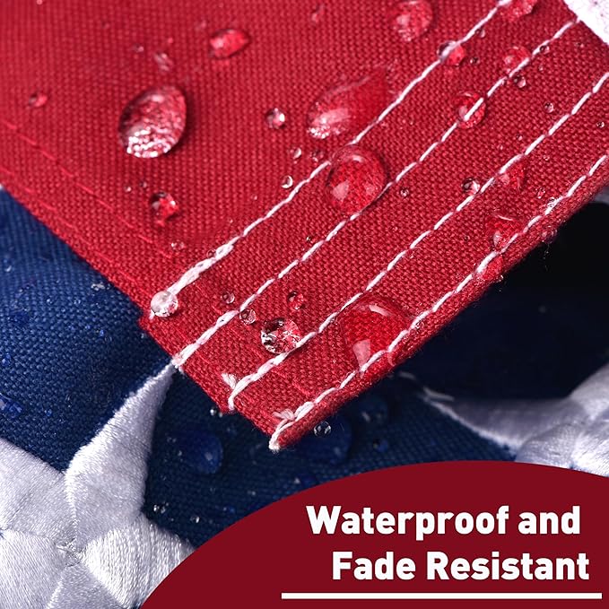 American Flag for Outside 3x5 FT, Deluxe Heavy Duty Spun Polyster, TearProof and Waterproof Super Tough Series, All Weather High Wind USA US Flag with Embroidered Stars, Sewn Stripes, Brass Grommets