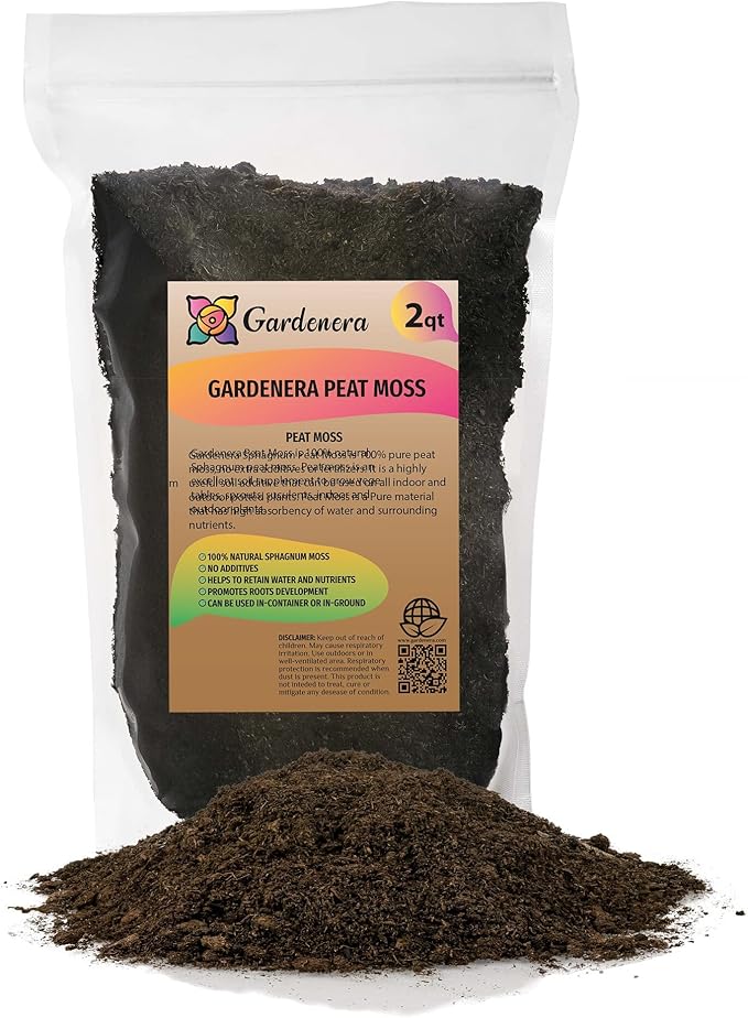 Premium Natural Sphagnum Peat Moss - Gardening Soil Amendment and Carnivorous Plant Soil Media by Gardenera (10 Quart)
