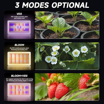 LED Grow Light Full Spectrum, Plant Grow Light with Veg & Bloom Switch for Hydroponic Indoor Plants LED Grow Lamp with Daisy Chain，with Remote Control