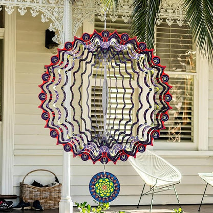 TUOKING Wind Spinners Outdoor Peacock Feathers 3D Metal Hanging Art Wind Sculptures 12 Inch Stainless Steel for Yard and Garden Decoration Worth Gift for Women
