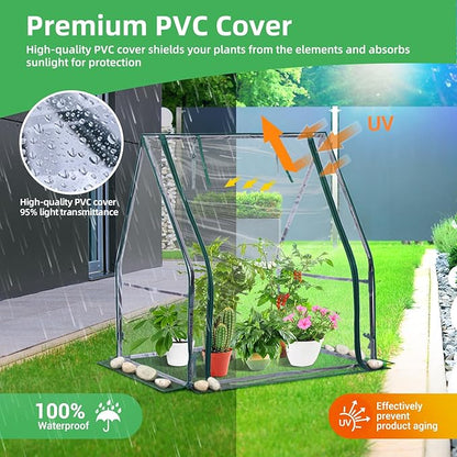 Mini Greenhouse for Indoor Outdoor: Ohuhu Portable Green House with Waterproof Pad for Small Plants Nursery Germination, 36"x36"x42" Light Duty Cover Tent Humidity Dome Seedling Accessory